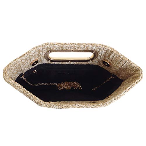 Top Handle Straw Clutch (Natural) Large