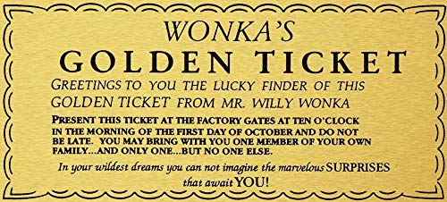 NNHG Tin Sign 8x12 inches Willy Wonka Golden Ticket Charlie Chocolate Factory Metal Sign