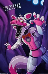 trends international five nights at freddy’s: sister location – funtime foxy wall poster, 22.375″ x 34″, unframed version