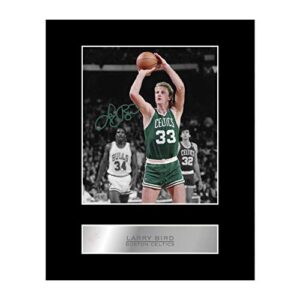 iconic pic larry bird print signed mounted photo display autographed picture print