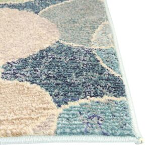 Unique Loom Chromatic Collection Modern Bokeh & Vibrant Abstract Area Rug for Any Home Décor, 5 x 8 ft, Navy Blue/Beige