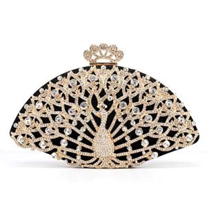 luxury women evening bags peacock designe crystal women party clutch fashion bridal wedding handbag