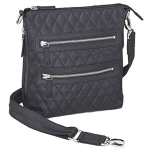 gun toten mamas quilted microfiber cross body flat sac, black, one size