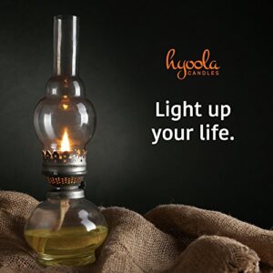 Liquid Paraffin Lamp Oil - Yellow Smokeless, Odorless, Ultra Clean Burning Fuel for Indoor and Outdoor Use - Highest Purity Available - 32oz - by Hyoola Candles