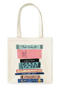 kate spade new york canvas book tote with interior pocket, stack of classics