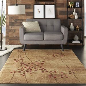 nourison somerset rustic latte 5’3″ x 7’5″ area-rug, easy-cleaning, non shedding, bed room, living room, dining room, kitchen (5×7)