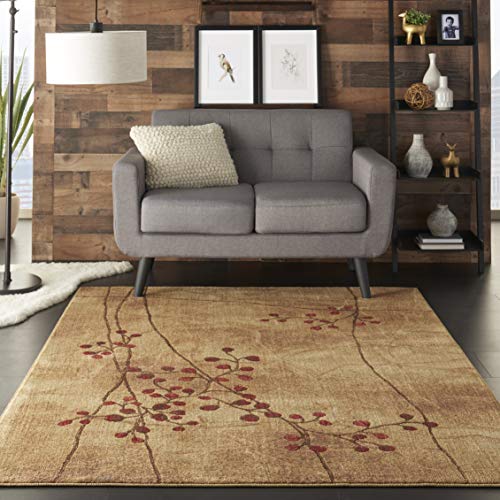 Nourison Somerset Rustic Latte 5'3" x 7'5" Area-Rug, Easy-Cleaning, Non Shedding, Bed Room, Living Room, Dining Room, Kitchen (5x7)