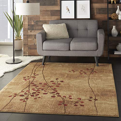 Nourison Somerset Rustic Latte 5'3" x 7'5" Area-Rug, Easy-Cleaning, Non Shedding, Bed Room, Living Room, Dining Room, Kitchen (5x7)