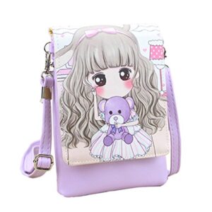 Kids Girls Toddlers Students Lovely Cartoon Mini Shoulder Bags Cross Body Bags Small Key Money Cell Phone Holder Case Purse Wallet Pouches Clutch Handbag