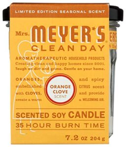 mrs meyer’s orange clove candle with sleeve, 1 ea