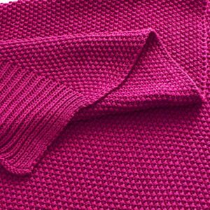 PiccoCasa 100% Cotton Knit Throw Blanket,Solid Lightweight Decorative Throws and Blankets,Soft Knitted Throw Blanket for Sofa Couch, Fuchsia 50" x 60"