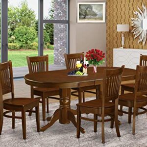 EAST WEST FURNITURE 7 Pc Dining room set Table with Leaf and 6 Kitchen Dining Chairs