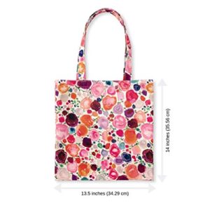 Kate Spade New York Pink Canvas Tote Bag with Interior Pocket, Floral