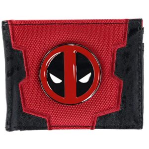 marvel deadpool bi-fold boxed wallet, red & black, one size