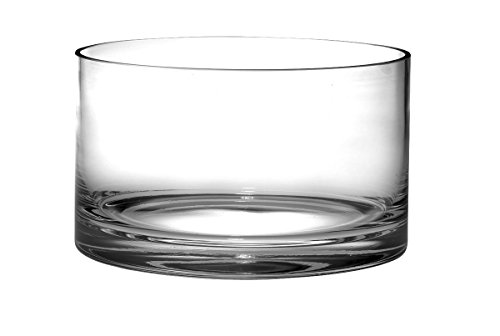 Barski - European Quality Glass - Handmade - Thick Straight Sided Salad Bowl - 10" Diameter - Made in Europe