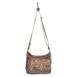 Myra Bag Luguni Upcycled Canvas & Leather Shoulder Bag S-1610