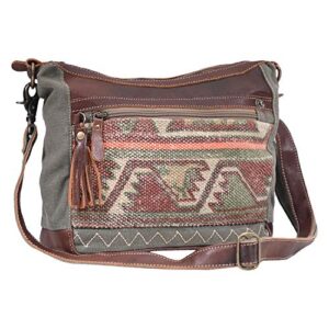 Myra Bag Luguni Upcycled Canvas & Leather Shoulder Bag S-1610