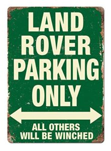 nnhg tin sign 8×12 inches land rover parking green metal wall sign