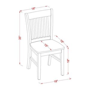 EAST WEST FURNITURE 5 Pc small Kitchen Table set- Table with a 12in leaf and 4 Dining Chairs