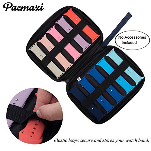 PACMAXI Watch Band Storage Organizer Holds 10 Watch Bands, Travel Watch Straps Carrying Case, Watch Band Storage Bag, (Blue)