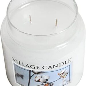 Village Candle Pure Linen Large Glass Apothecary Jar Scented Candle, 21.25 oz, White