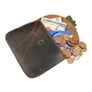 Hide & Drink, Leather Leaves Card Wallet Pouch, Soft Coin & Cash Organizer, Cable Holder & Accessories Case, Handmade Includes 101 Year Warranty :: Bourbon Brown