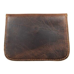 Hide & Drink, Leather Leaves Card Wallet Pouch, Soft Coin & Cash Organizer, Cable Holder & Accessories Case, Handmade Includes 101 Year Warranty :: Bourbon Brown