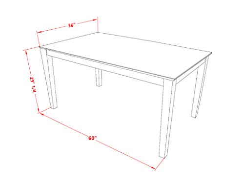 East West Furniture CANO6C-MAH-W Dining Table Set, 6-Piece