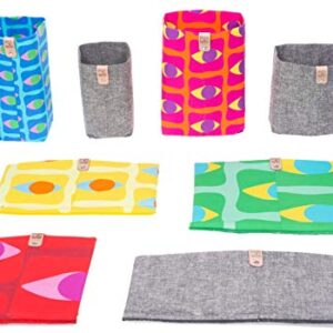 Bright Flagship Prints, 7" 8-pc Tote Set