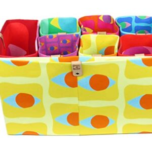 Bright Flagship Prints, 7" 8-pc Tote Set