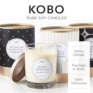 KOBO Vetiver + Shaved Vanilla Candle (11 oz) | 100% Pure Soy Candle | All Natural Scented Candle, Hand-Poured in USA | 80 Hour Long Burning Candles | Scented Candles for Home