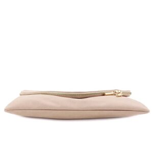 FashionPuzzle Large Envelope Clutch Bag with Chain Strap (Nude)