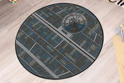 Ukonic Star Wars Galactic Empire Death Star Area Rug | 52-Inch Round Floor Rug