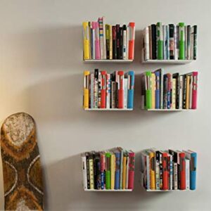 TEEbooks Bookshelf - Set of 2 Shelves - Steel - White - 45 x15 x 25 cm - for Large Format Books, Comics, Art Books