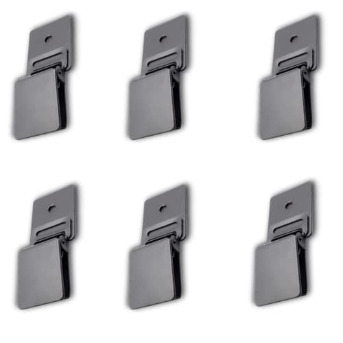 Wise Linkers Wall Clips Matte Black for Rug Hanging and Animal Hide Hanging (Pack of 6) Rug Grippers/Rug Clips/Rug Hangers from