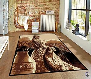 lion tiger jungle queen african safari area rug (5’ 3” x 7’ 5”)