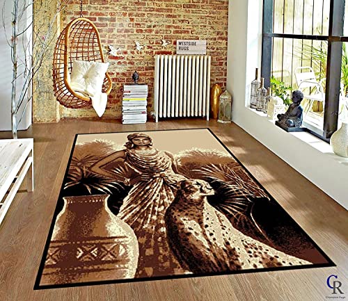 Lion Tiger Jungle Queen African Safari Area Rug (5’ 3” X 7’ 5”)