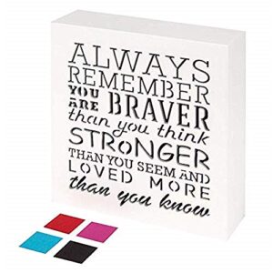 kauza always remember you are braver than you think – inspirational gifts positive wall plaque pallet saying quotes for birthday – presents for mom sister grandma 5.5 x 5.5 inch