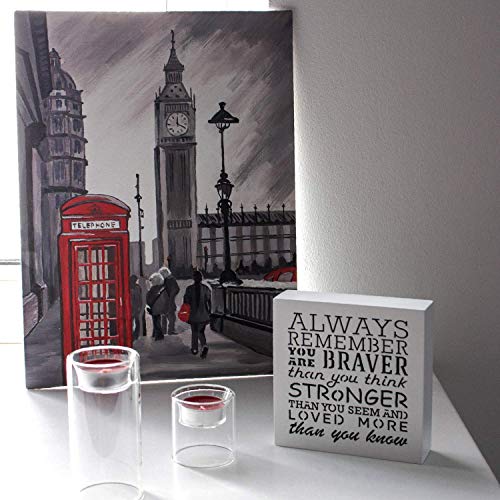 KAUZA Always Remember You are Braver Than You Think - Inspirational Gifts Positive Wall Plaque Pallet Saying Quotes for Birthday - Presents for Mom Sister Grandma 5.5 x 5.5 Inch