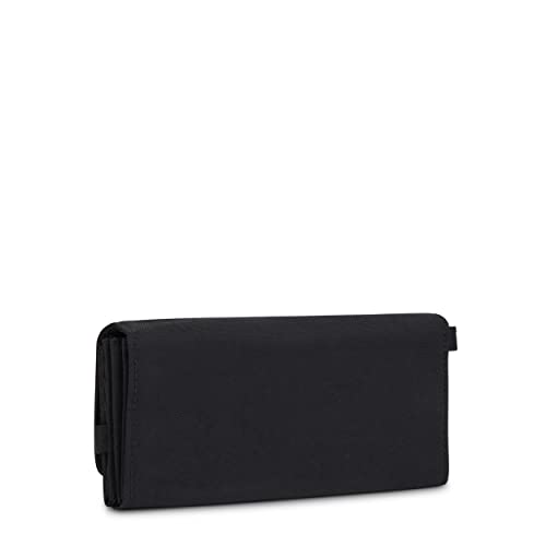 Kipling womens Women's Rubi Wallet, Compact, Snap Closure, Removable Strap, Nylon Wallet, Black Tonal, 7.5 L x 3.75 H 1.5 D US