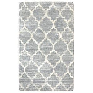 lahome moroccan bedroom rug – 3’x5’area rug throw washable rugs small non-slip rug accent distressed floor carpet rug for door mat entryway living room kitchen laundry room rug decor (3’ x 5’, gray)