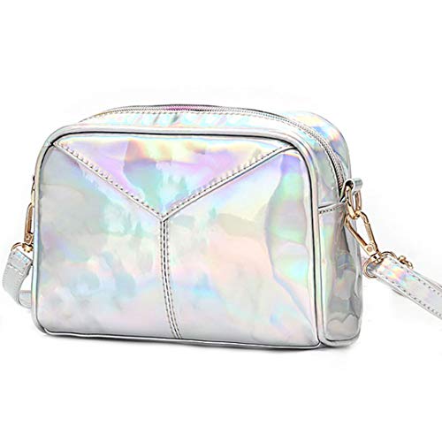 Gabrine Women Girls Casual Holographic Shoulder Bag Crossbody Handbag Clutch Purse for Wedding Banquet Party