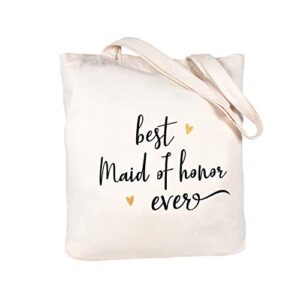 caraknots bridesmaid gifts maid of honor bag canvas bridesmaid bags wedding bridal shower gifts bachelorette party gifts for bridesmaid tote bag with pocket cotton