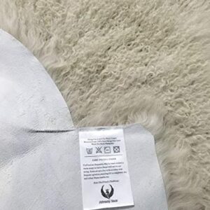 February Snow Deluxe Home Decorative Curly Fur Soft Plush 100% Real Genuine Mongolian (Tibetan) Lamb Wool Rug/Carpet/ (Grey)