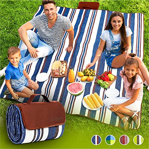 Scuddles SC-CM-01 Extra Large Picnic & Outdoor Dual Layers for Outdoor Water-Resistant Handy Mat Tote Spring Summer Camping Blanket for The Beach