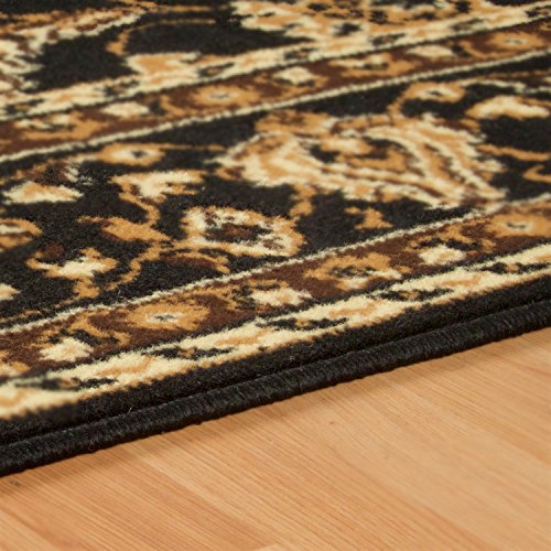 Superior Clementina Collection 3-Piece Rug Set, Attractive Rugs with Jute Backing, Durable and Beautiful Woven Structure, Elegant Medallion Area Rug Set - 2' x 3', 2' x 5', and 5' x 7' Rugs, Black