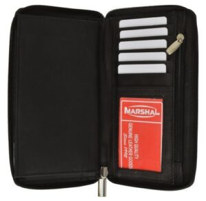 marshal womens checkbook wallet with id window and snap button closure