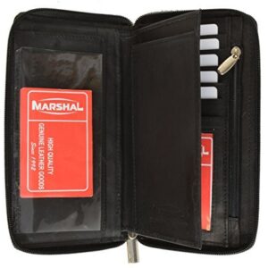 Marshal Womens Checkbook Wallet with Id Window and Snap Button Closure