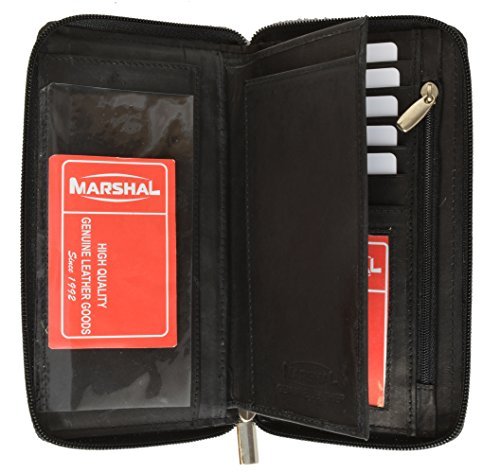 Marshal Womens Checkbook Wallet with Id Window and Snap Button Closure