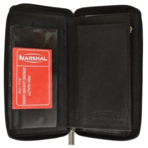 Marshal Womens Checkbook Wallet with Id Window and Snap Button Closure